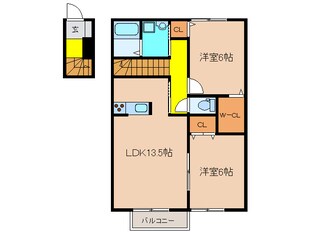 フレッツァ神戸山田Ｂ棟の物件間取画像